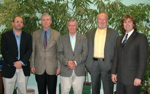 Left-right: Ali Ansari, John Limbert, Bruce Laingen, Stephen Magee and Chris Dunnett. (Rhona Rutherford)